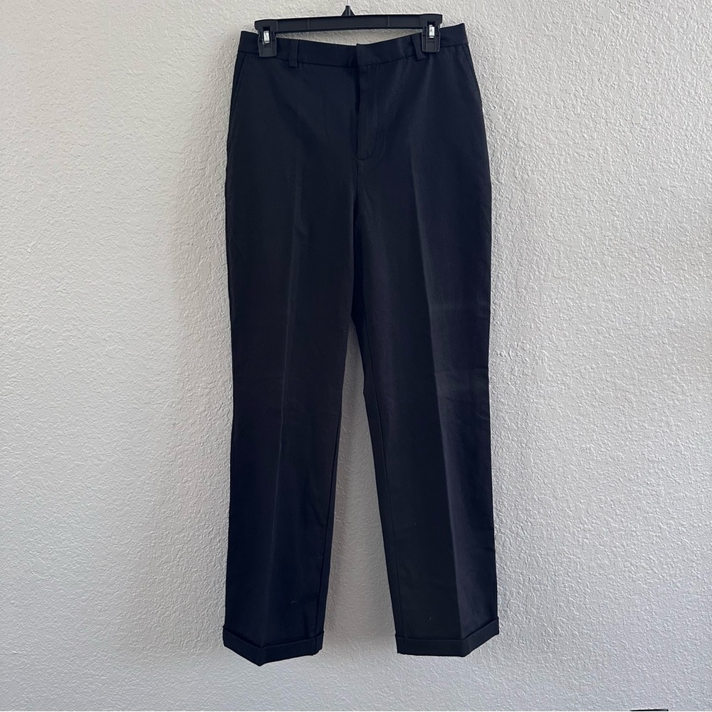 Lands’ End Black Cuffed Stretch Dress Pants Women’s Size 10 Tall NWT